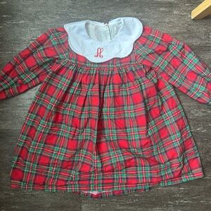 Monogram A plaid Red and Green girl Casual Dress